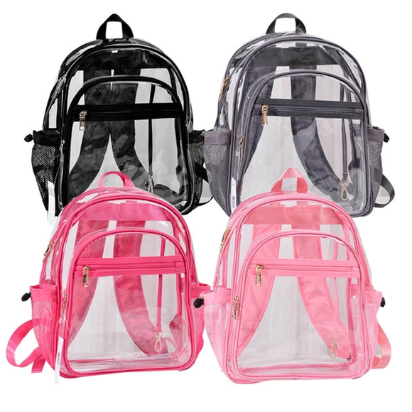 Clear Stadium Backpack with Pink Trim Barbiecore - Picture 2 of 7